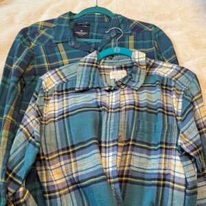 Blue and Green Plaid Women’s Flannel Shirts